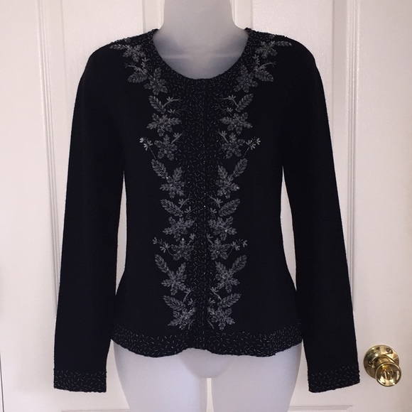 Talbots Sweaters - Talbots Silk & Cashmere Beaded Cardigan